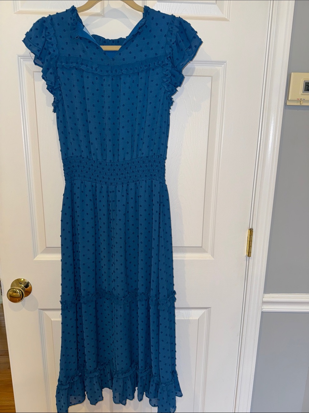 CeCe Teal Dot Midi Dress - Picture 6 of 9